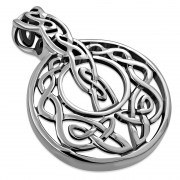 Unique Round Small Celtic Knot Silver Pendant, pn568
